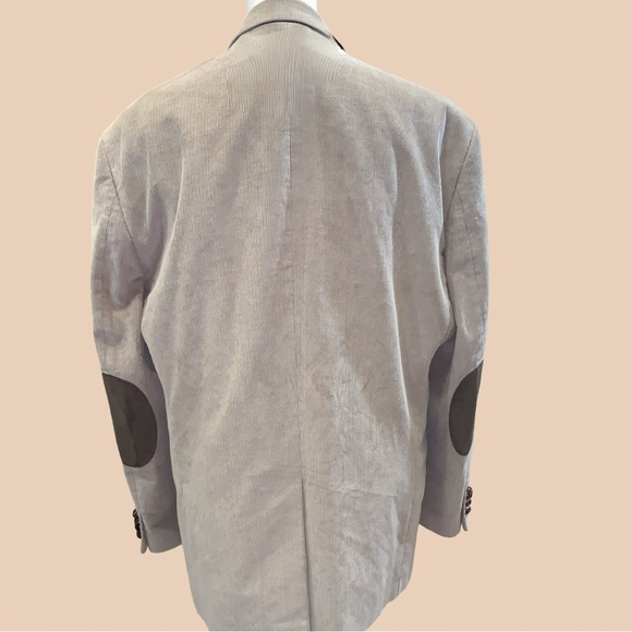 Chaps Mens Two-Button Blazer Corduroy Cotton Beige Sport Coat Jacket Size 46R - Picture 3 of 7